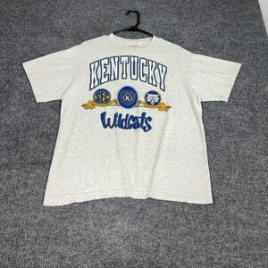 Vintage Kentucky Wildcats T Shirt Mens L Gray SEC Tee Jays NCAA Basketball 90s